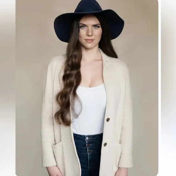 San Diego Hat Company Bow Band Floppy Fedora in Indigo - Picture 9 of 9